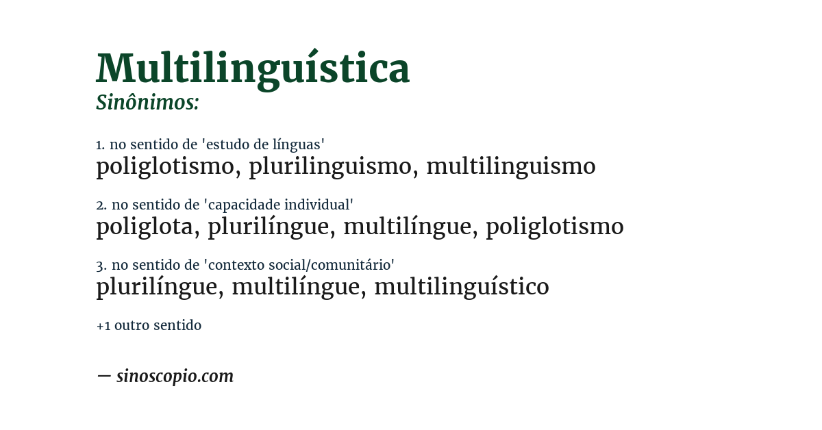 Sinônimo de multilinguística