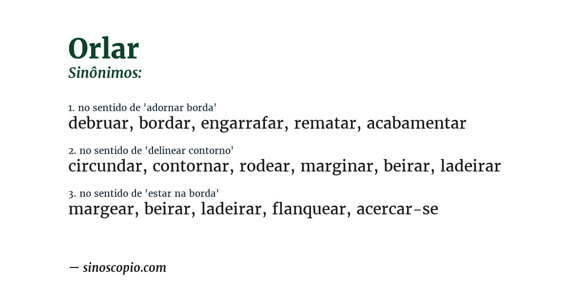 Sinônimo de orlar
