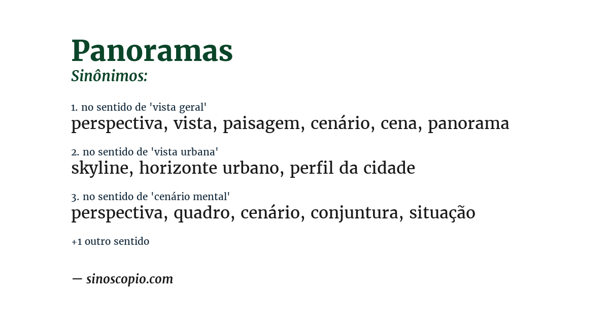 Sinônimo de panoramas