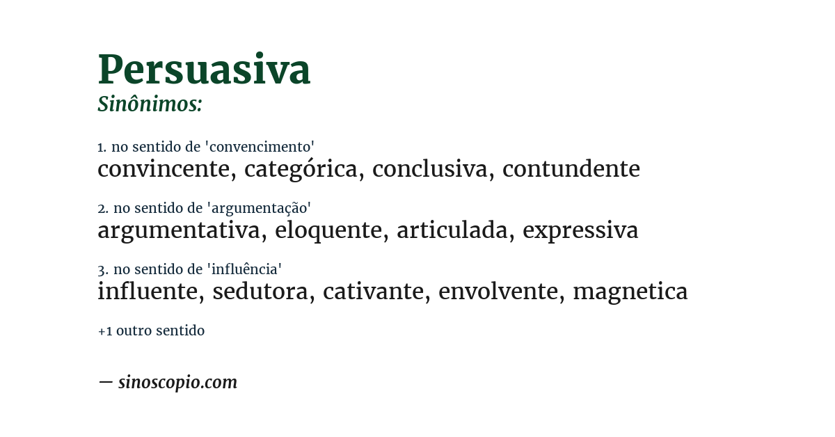 Sinônimo de persuasiva