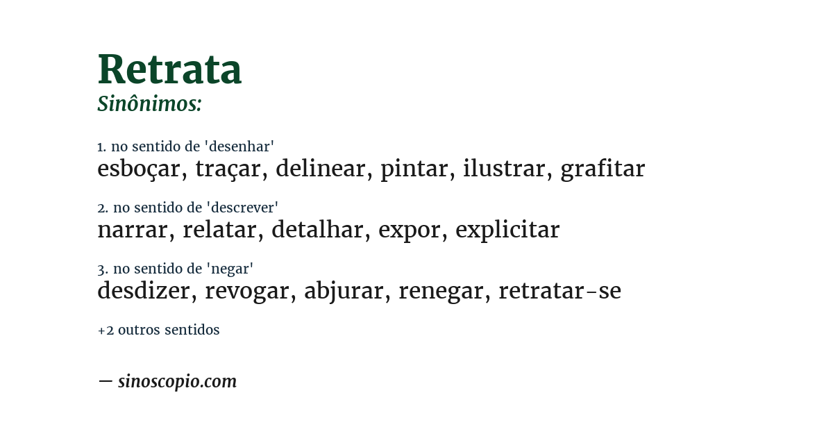 Sinônimo de retrata