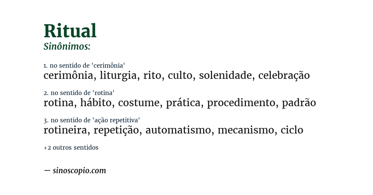 Sinônimo de ritual