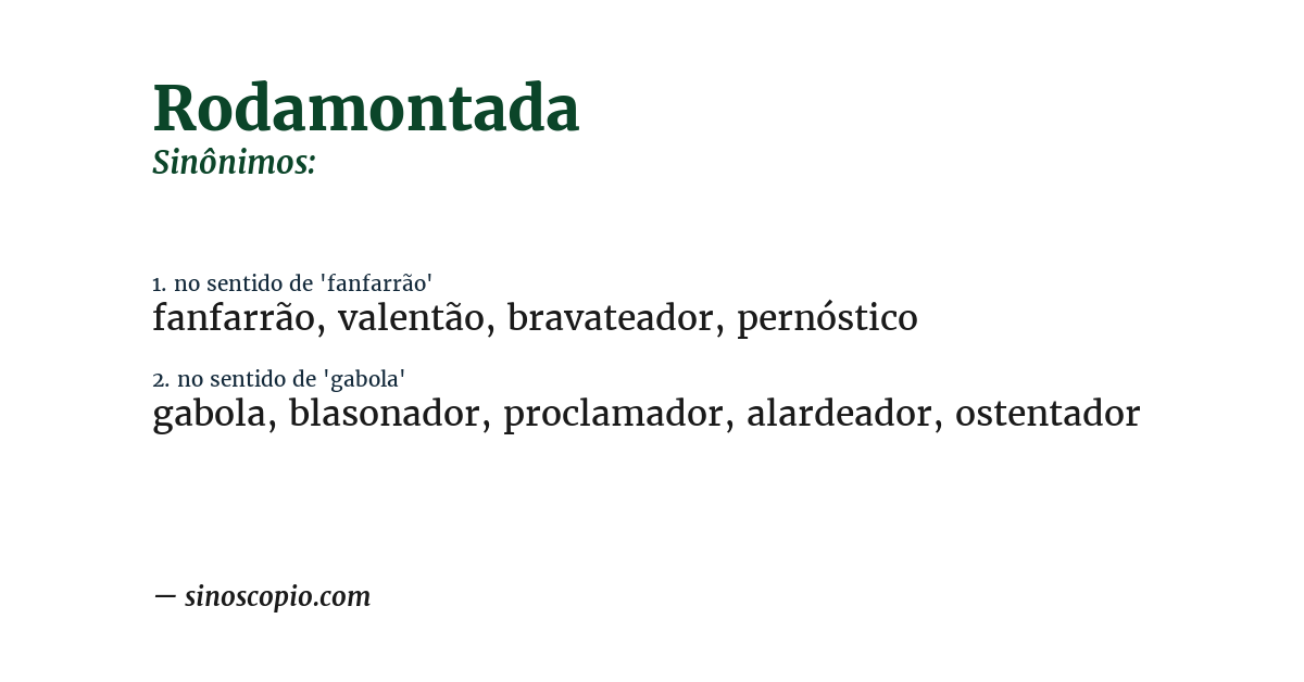 Sinônimo de rodamontada