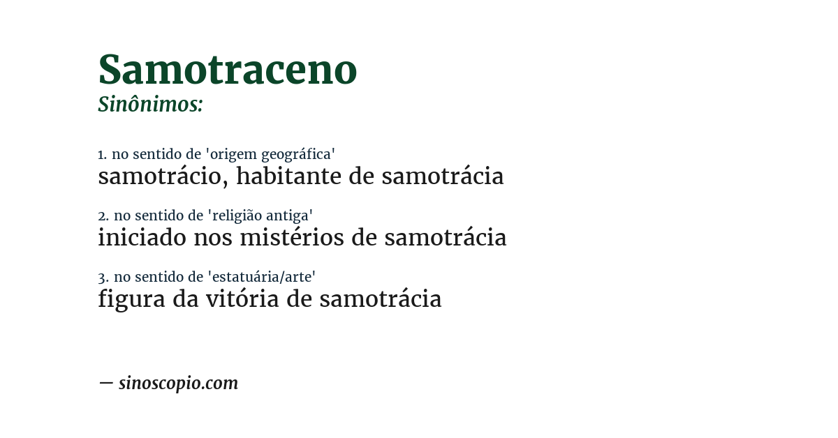 Sinônimo de samotraceno