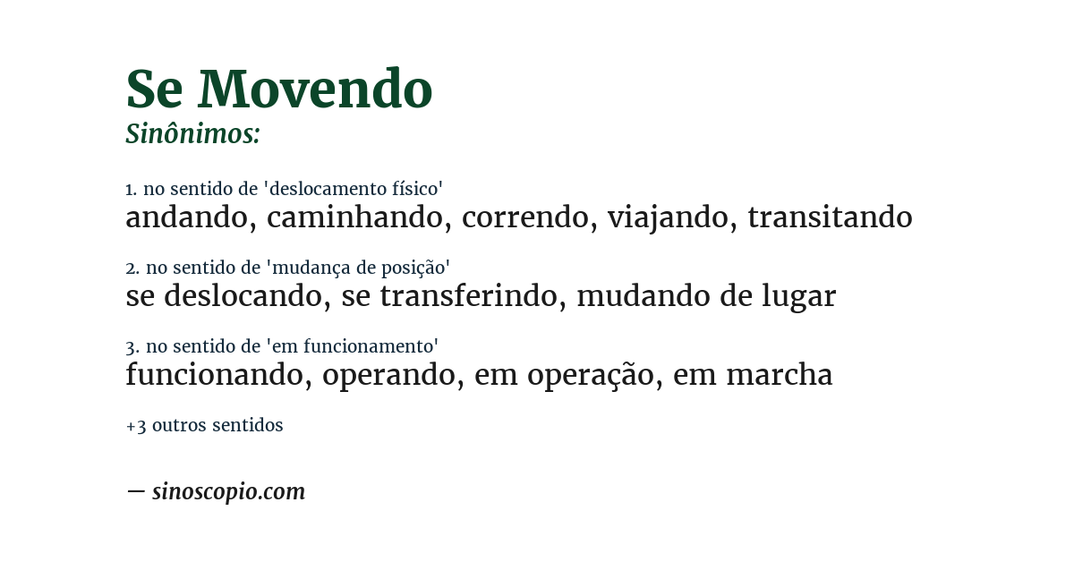Sinônimo de se movendo