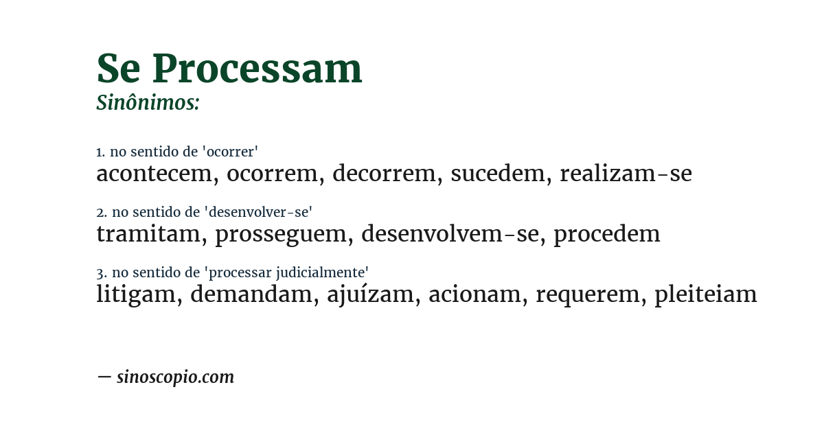 Sinônimo de se processam