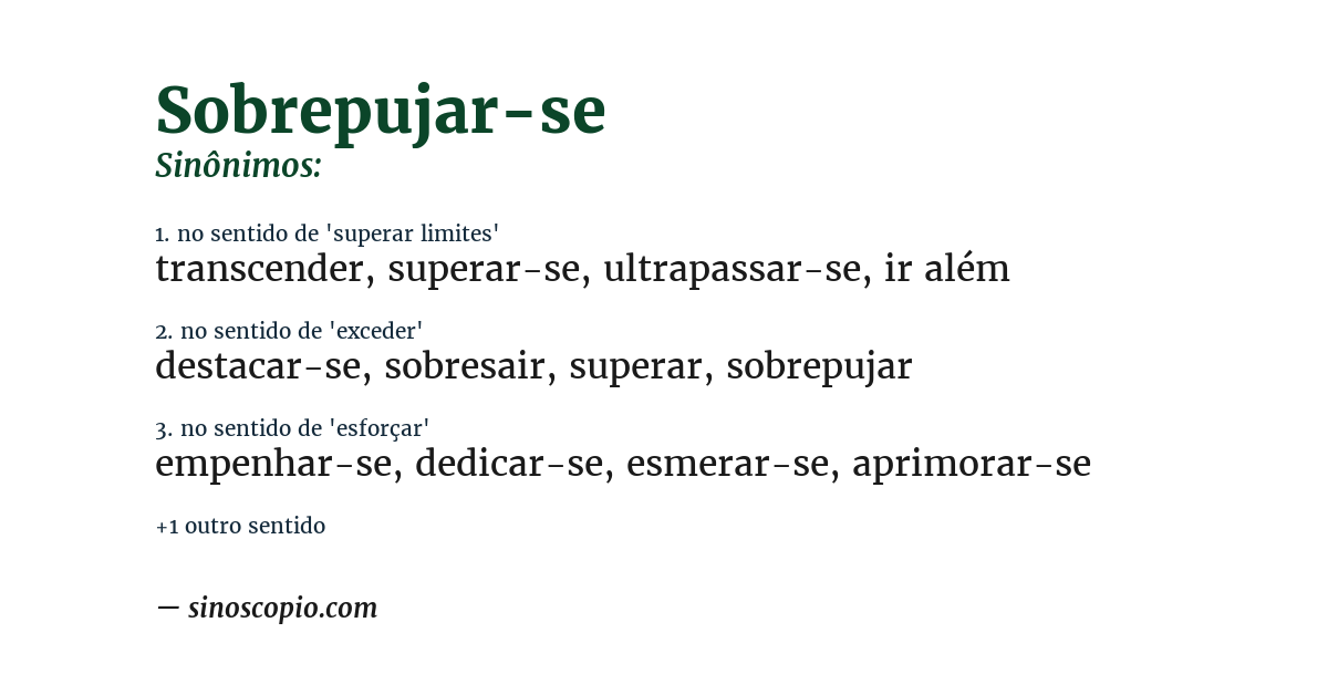 Sinônimo de sobrepujar-se
