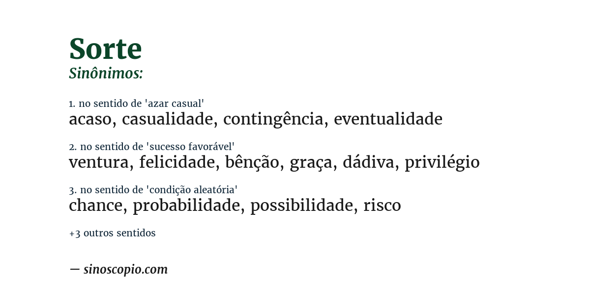 Sinônimo de sorte