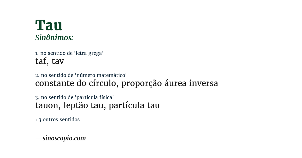 Sinônimo de tau
