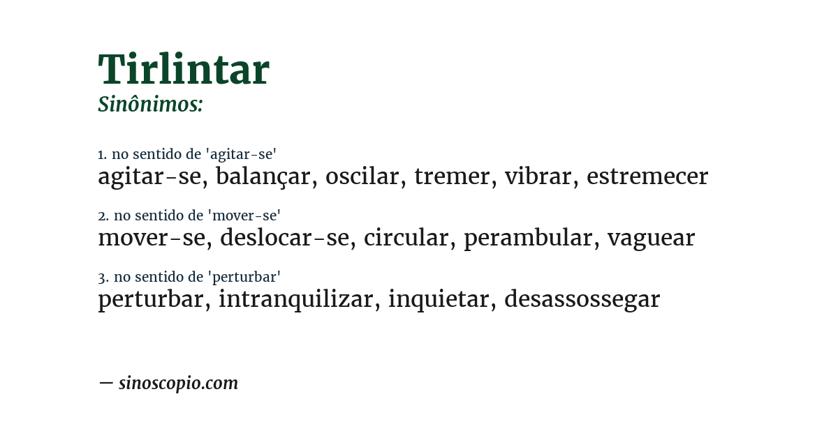 Sinônimo de tirlintar