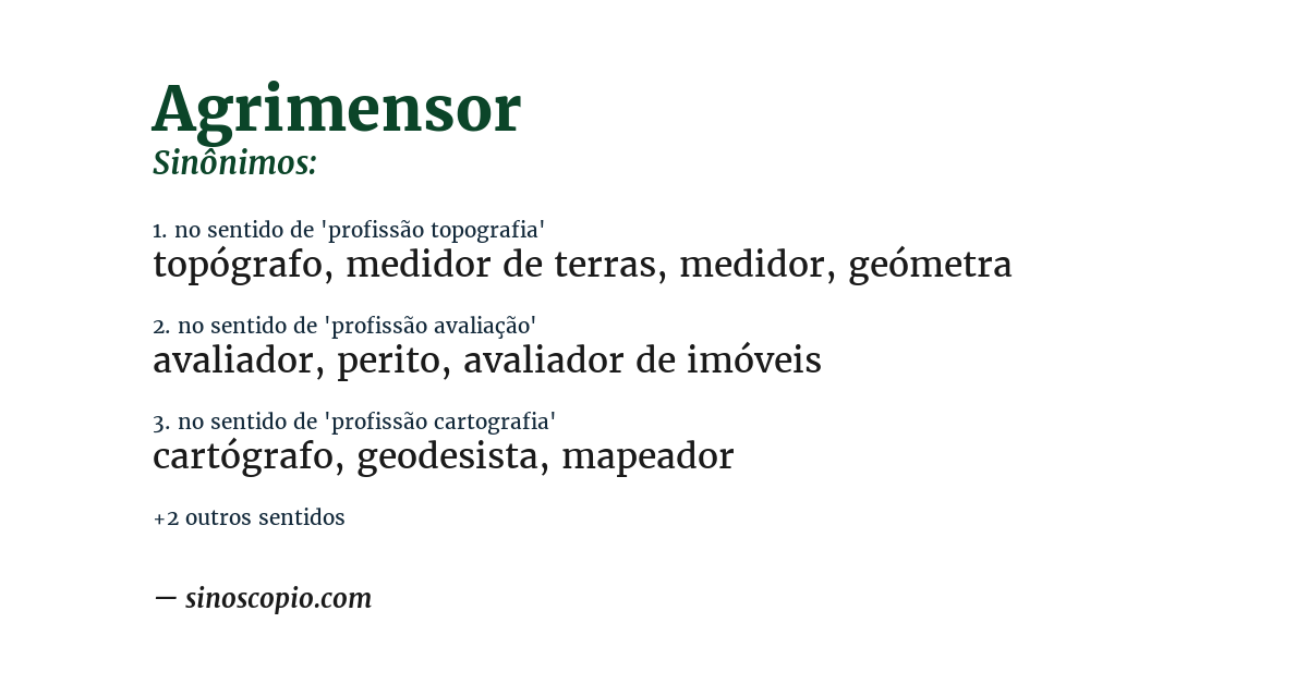 Sinônimo de agrimensor