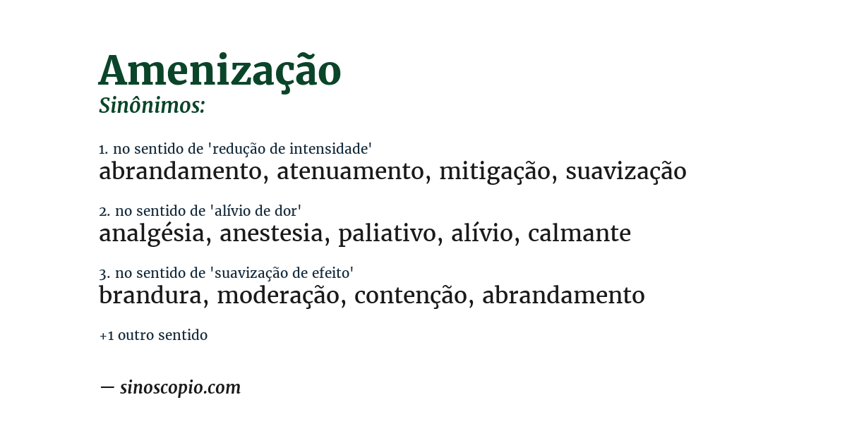 Sinônimo de amenização