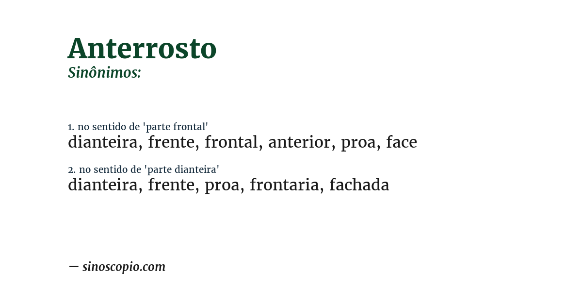 Sinônimo de anterrosto