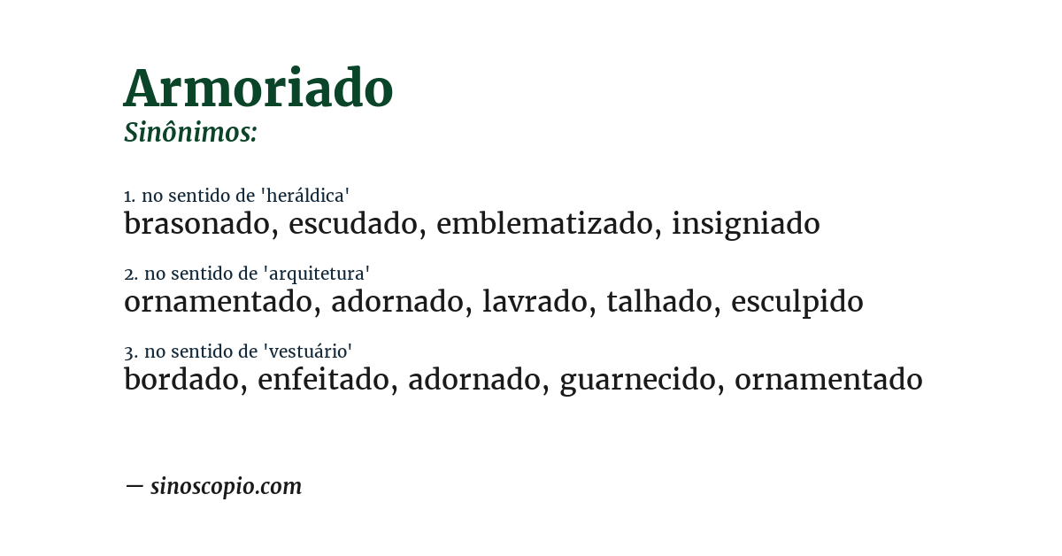 Sinônimo de armoriado
