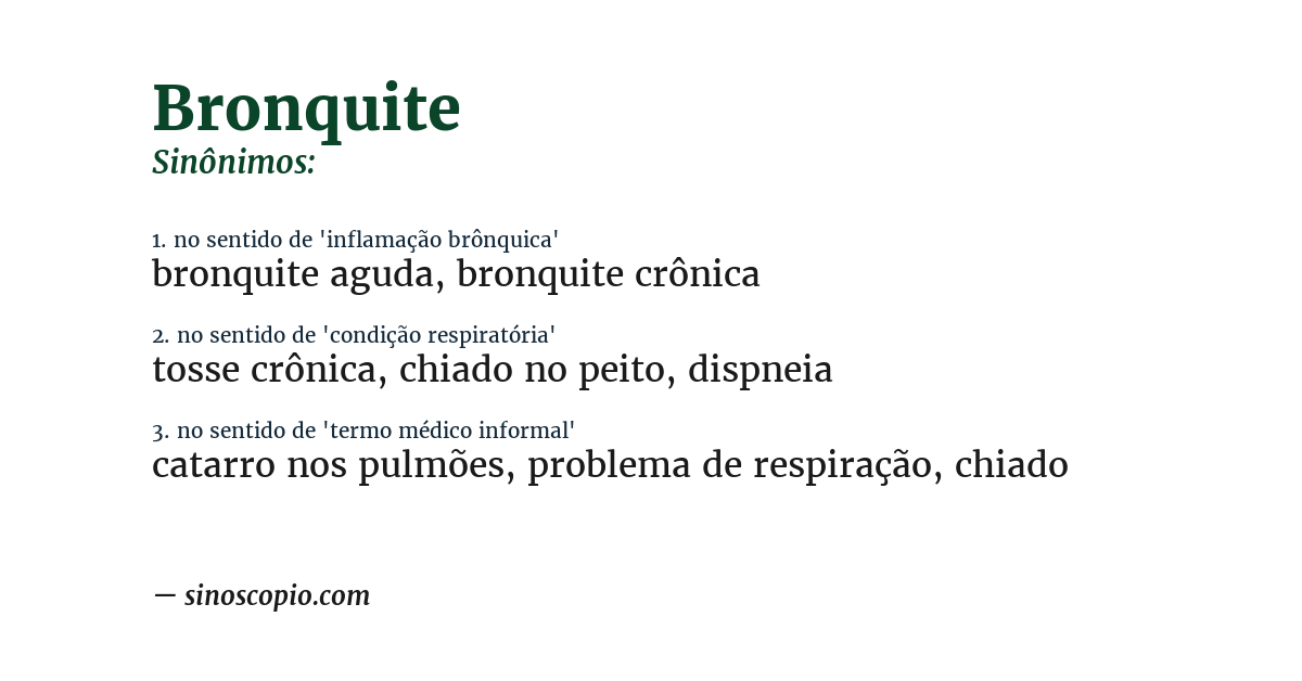 Sinônimo de bronquite
