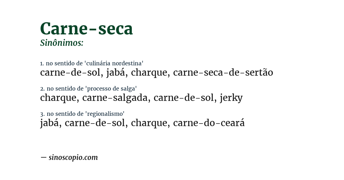 Sinônimo de carne-seca