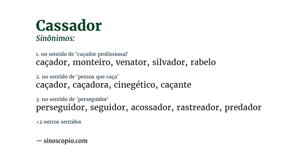 Sinônimo de cassador