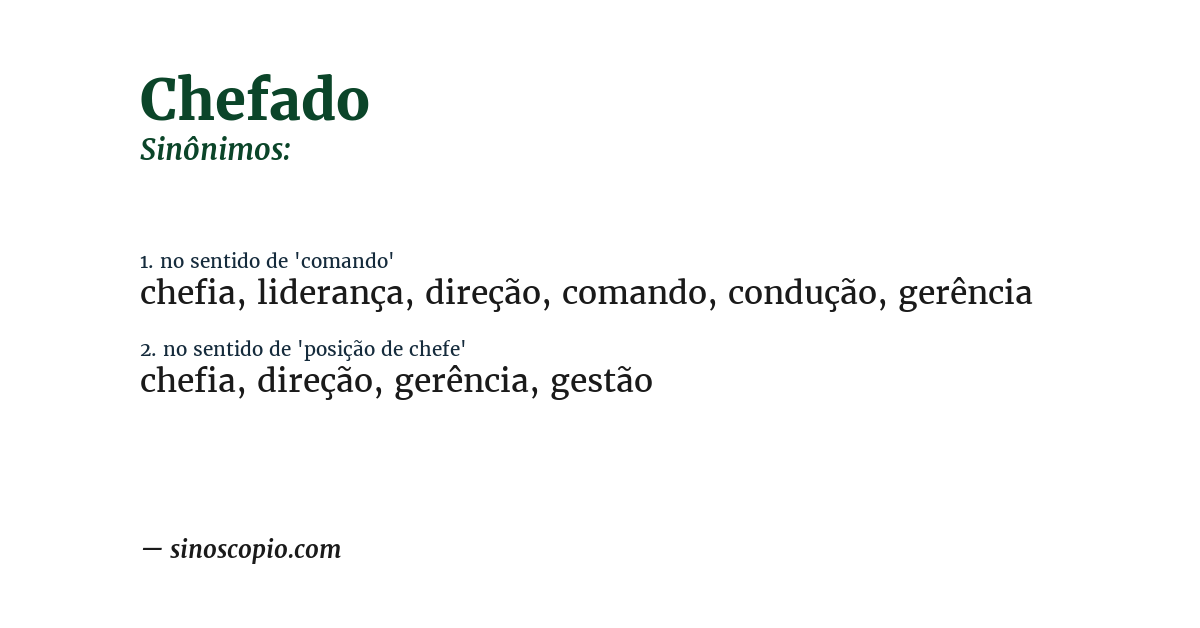 Sinônimo de chefado