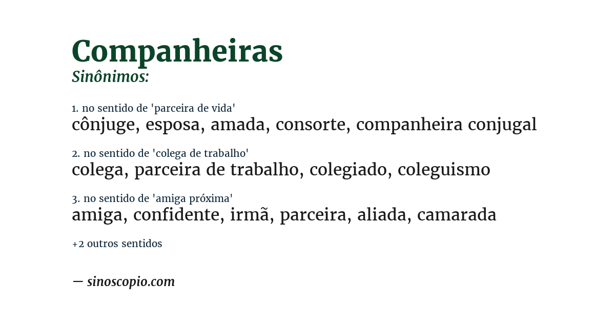 Sinônimo de companheiras