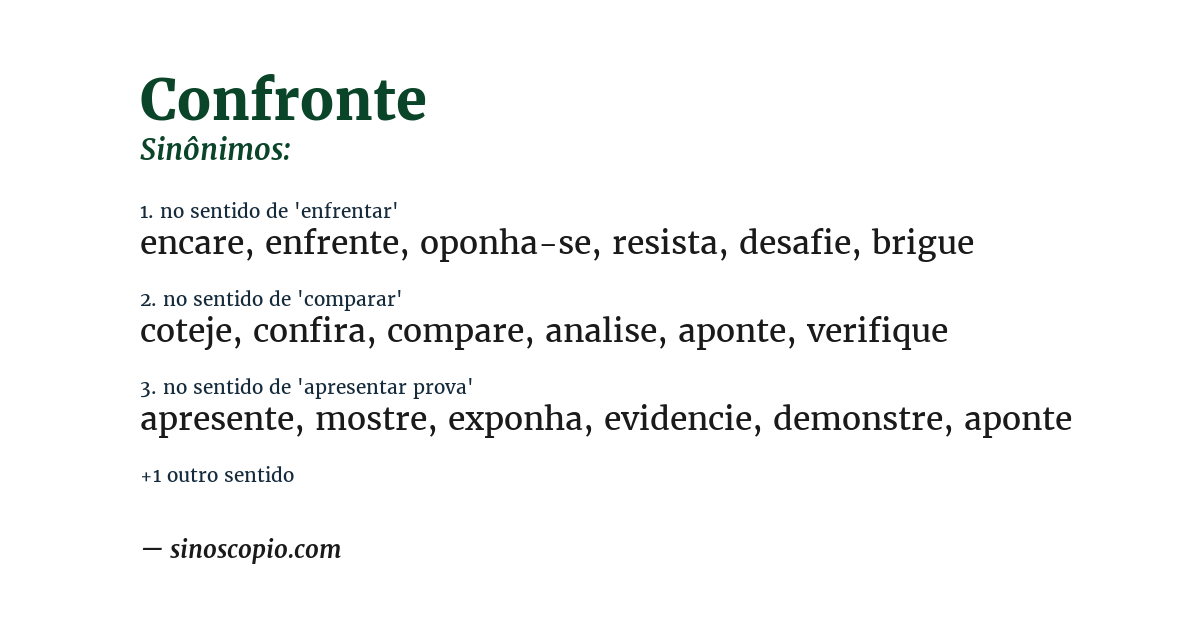Sinônimo de confronte