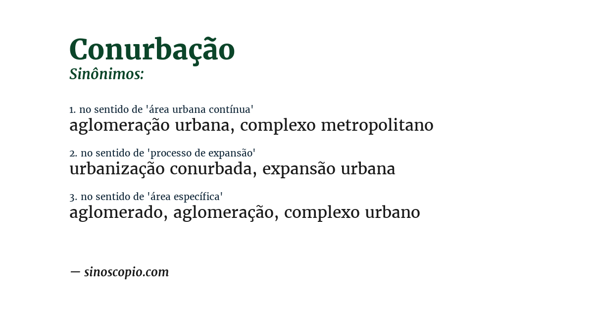 Sinônimo de conurbação