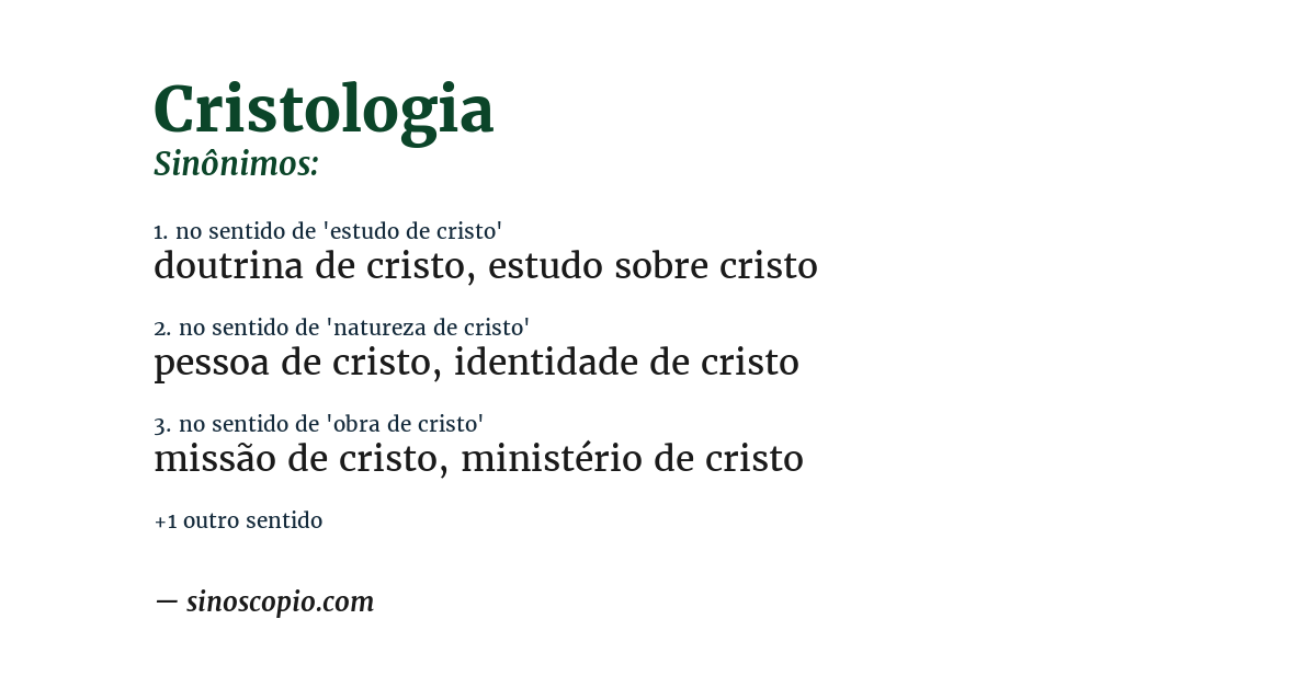 Sinônimo de cristologia