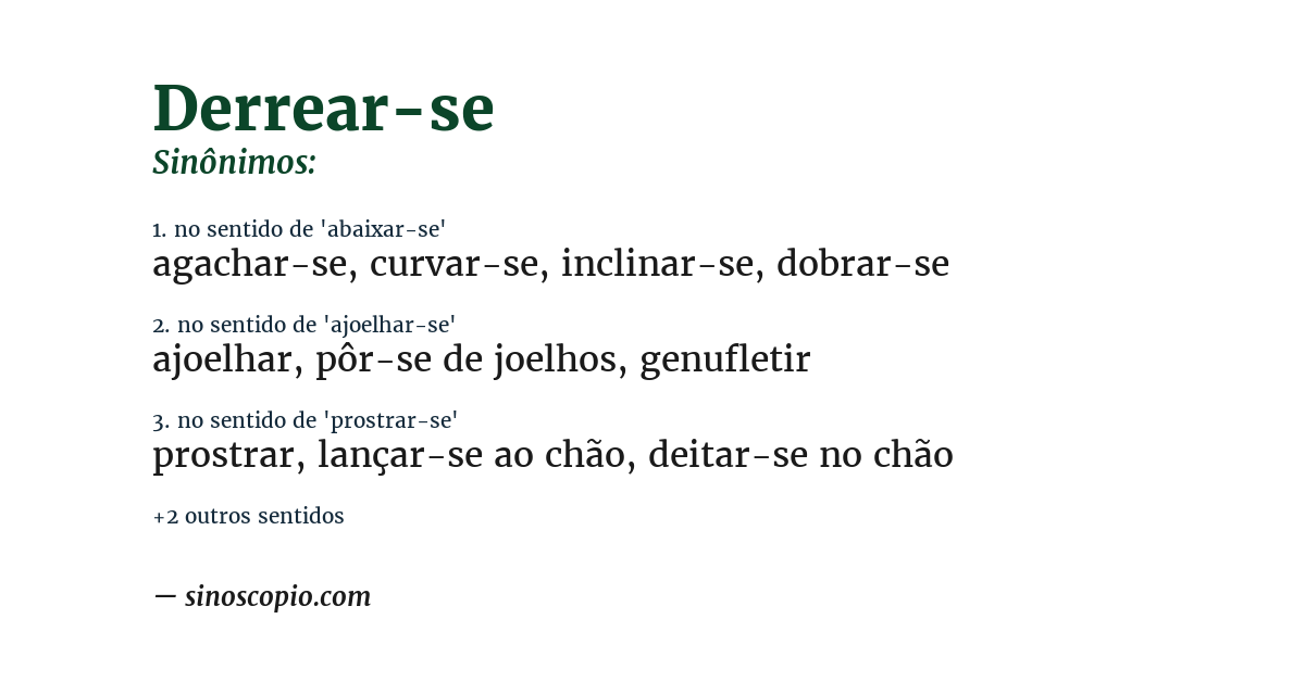 Sinônimo de derrear-se