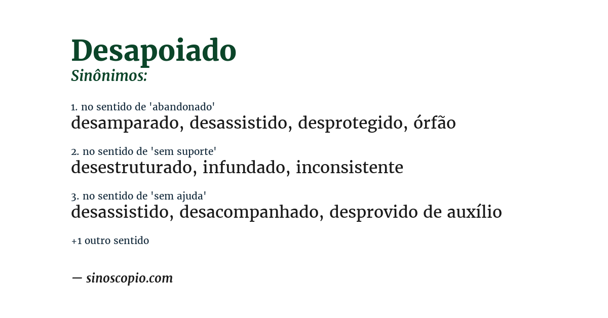 Sinônimo de desapoiado