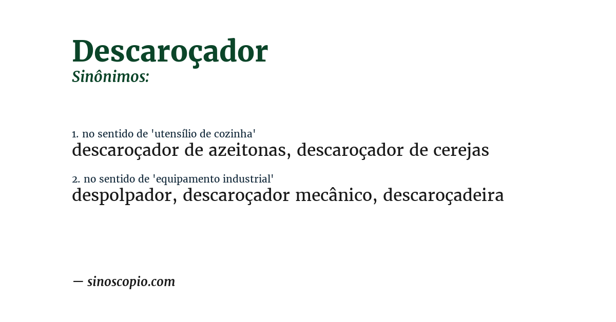Sinônimo de descaroçador