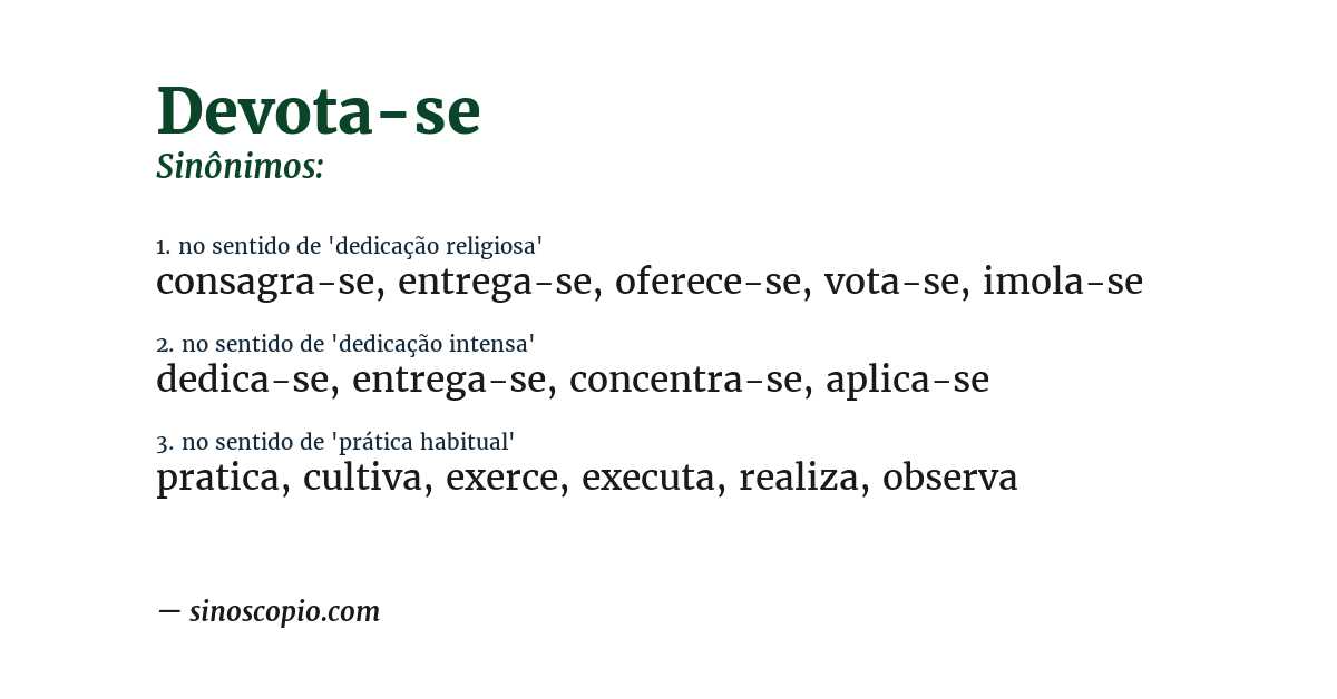 Sinônimo de devota-se