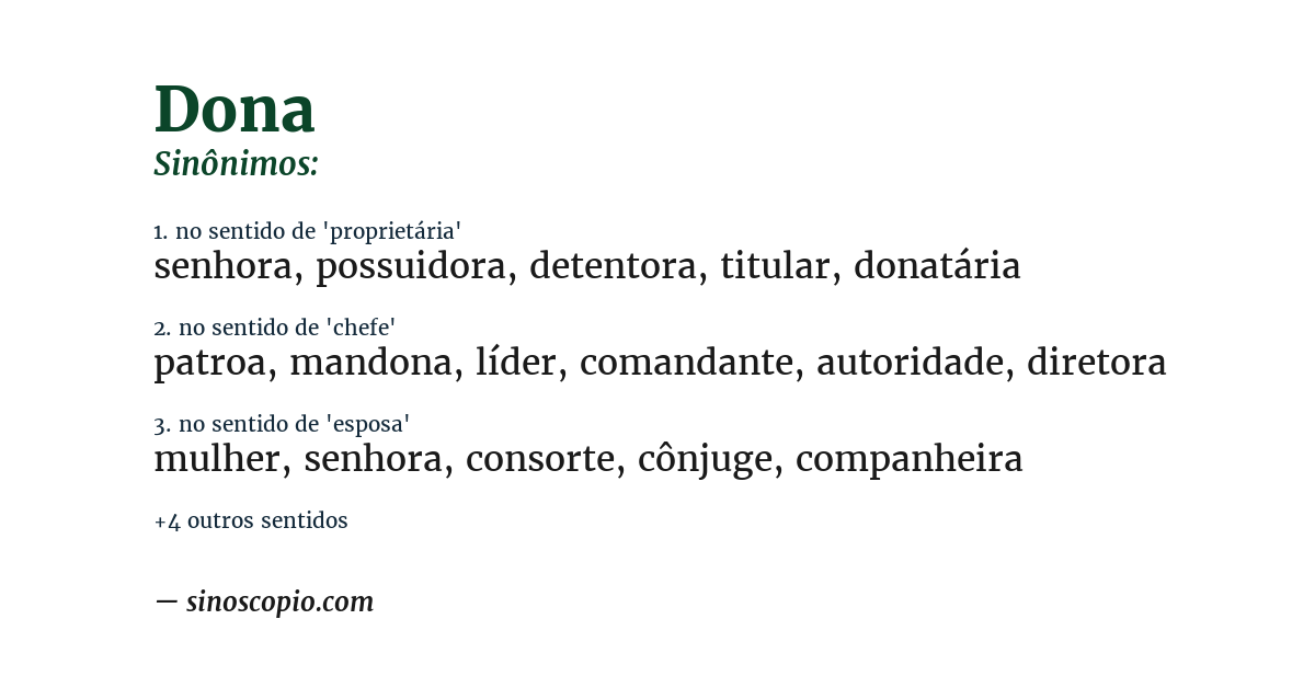 Sinônimo de dona