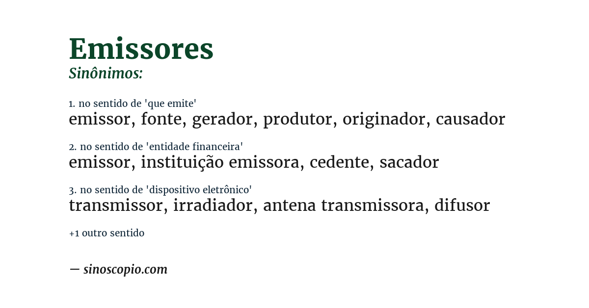 Sinônimo de emissores