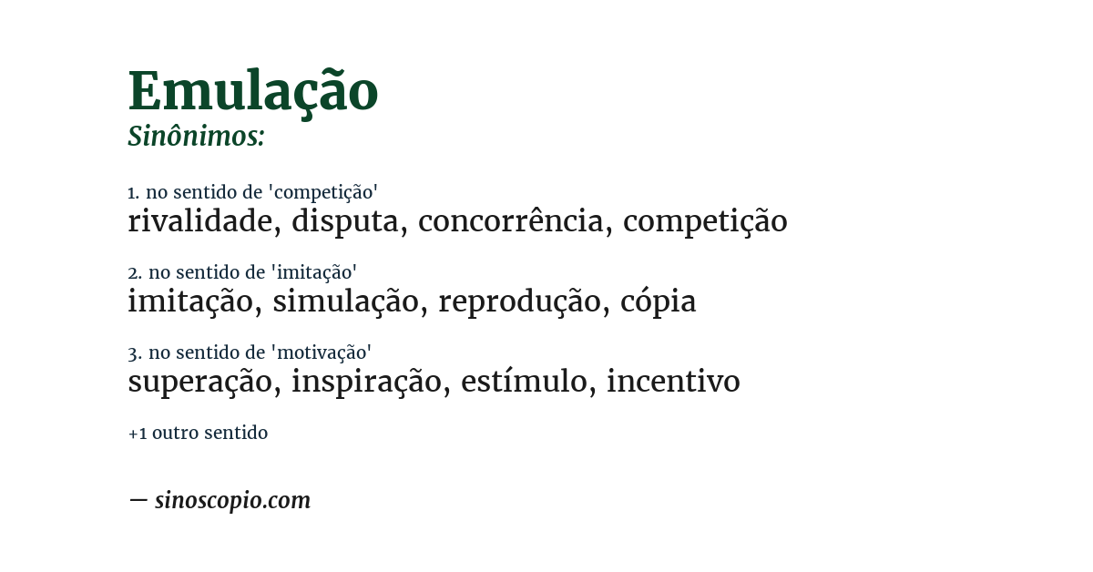 Sinônimo de emulação
