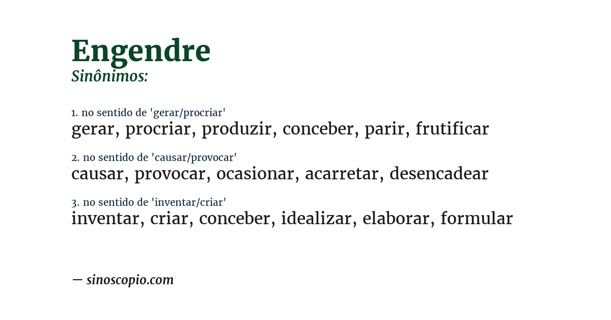 Sinônimo de engendre