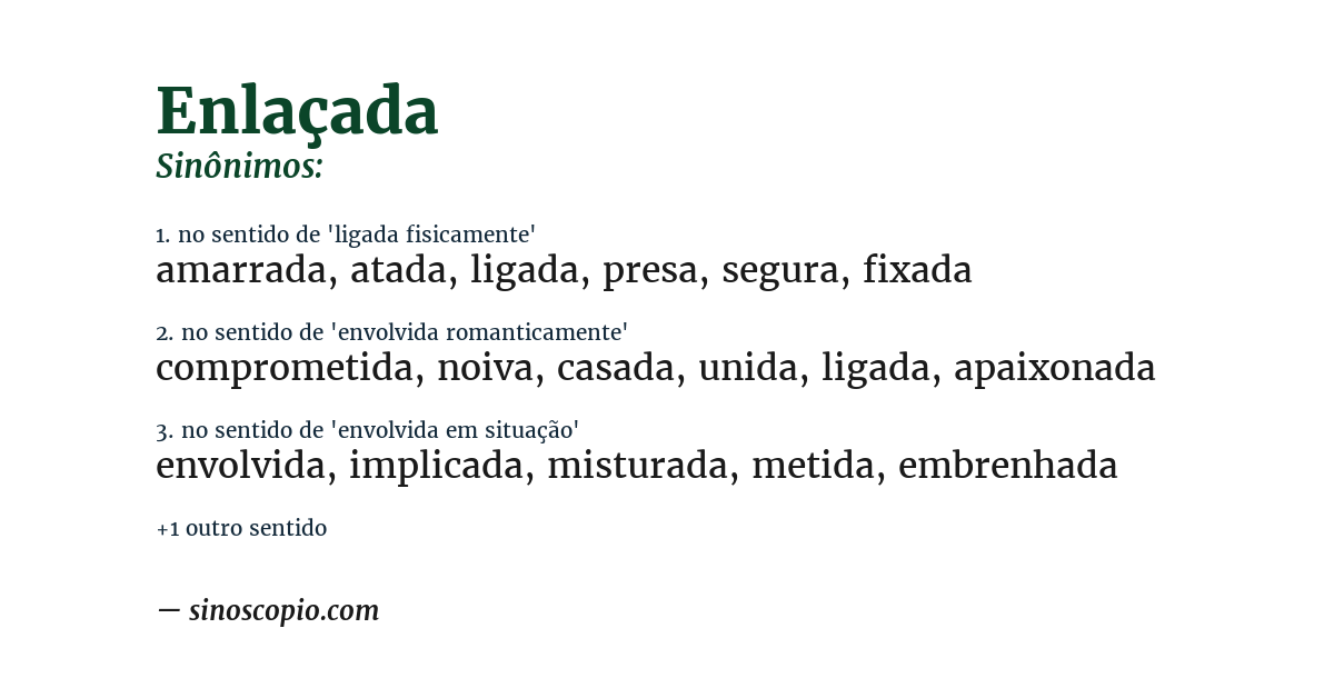 Sinônimo de enlaçada