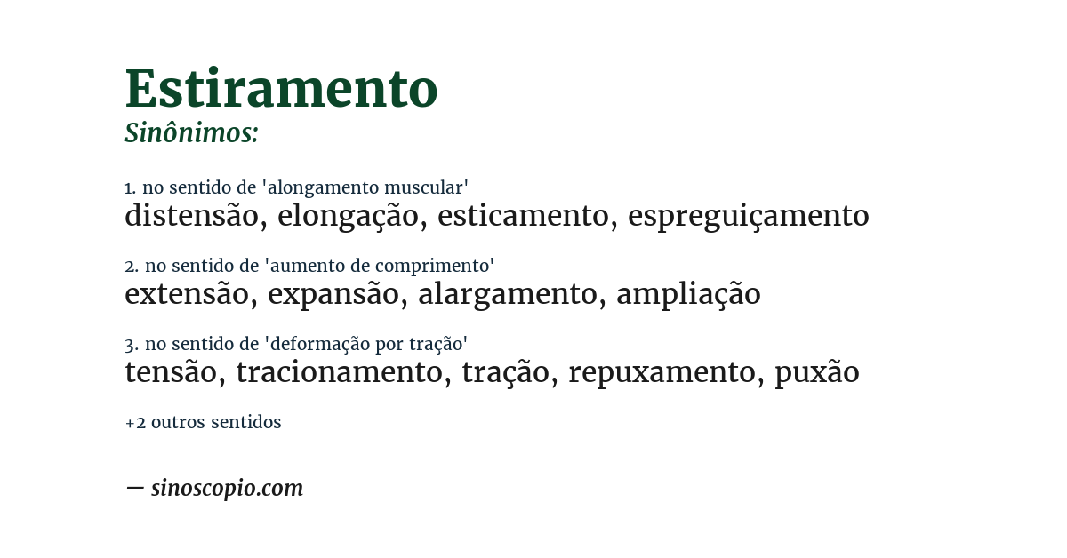 Sinônimo de estiramento