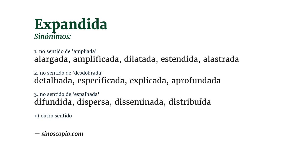 Sinônimo de expandida