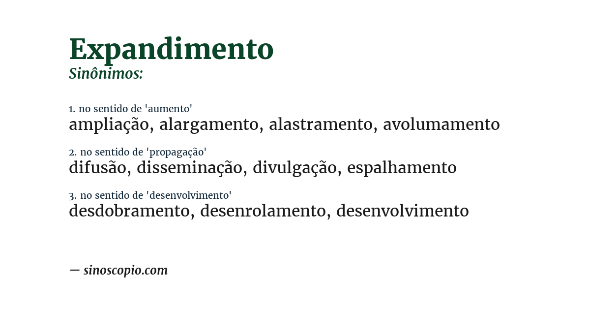 Sinônimo de expandimento