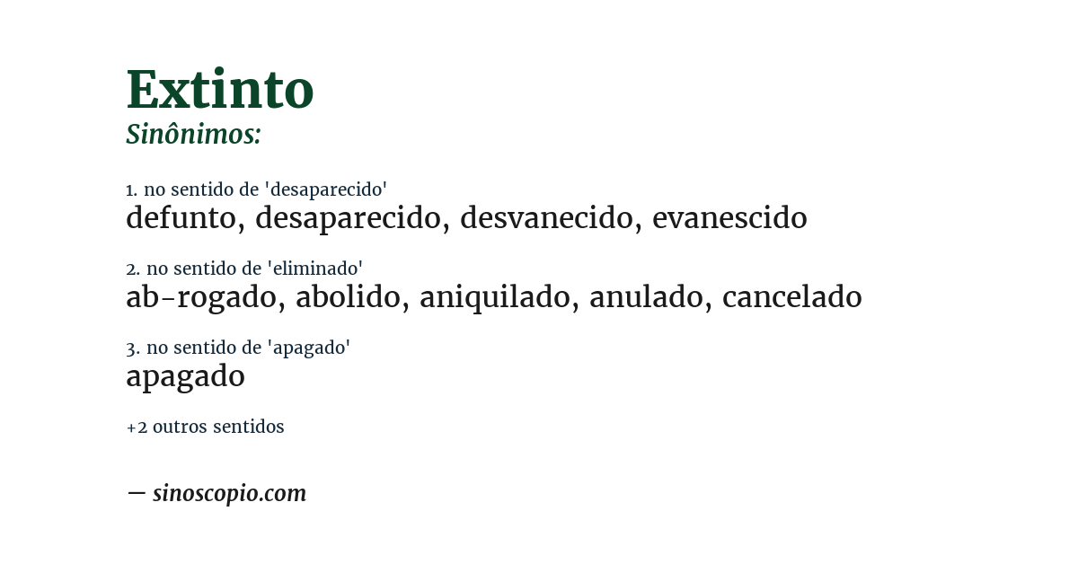 Sinônimo de extinto
