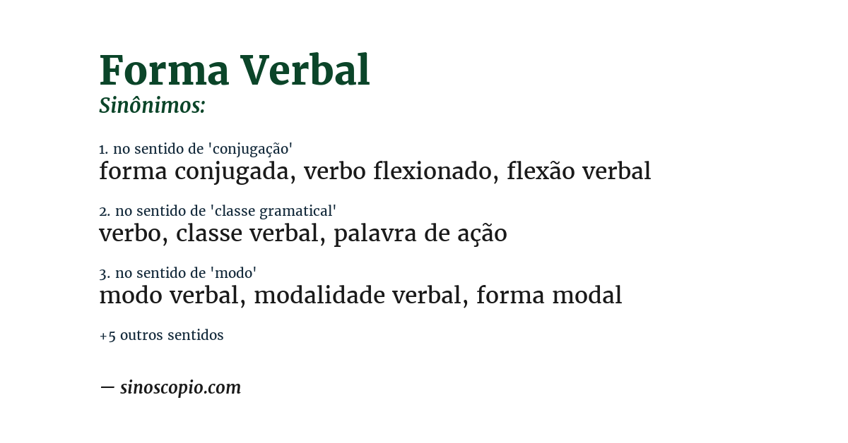 Sinônimo de forma verbal