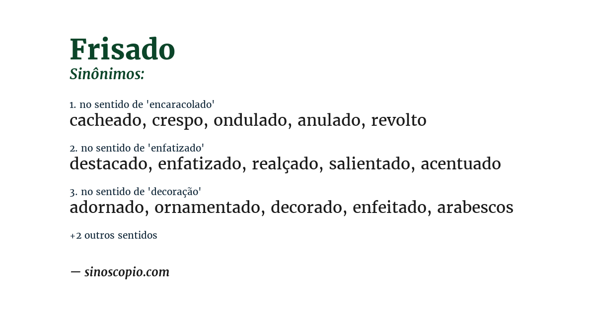 Sinônimo de frisado