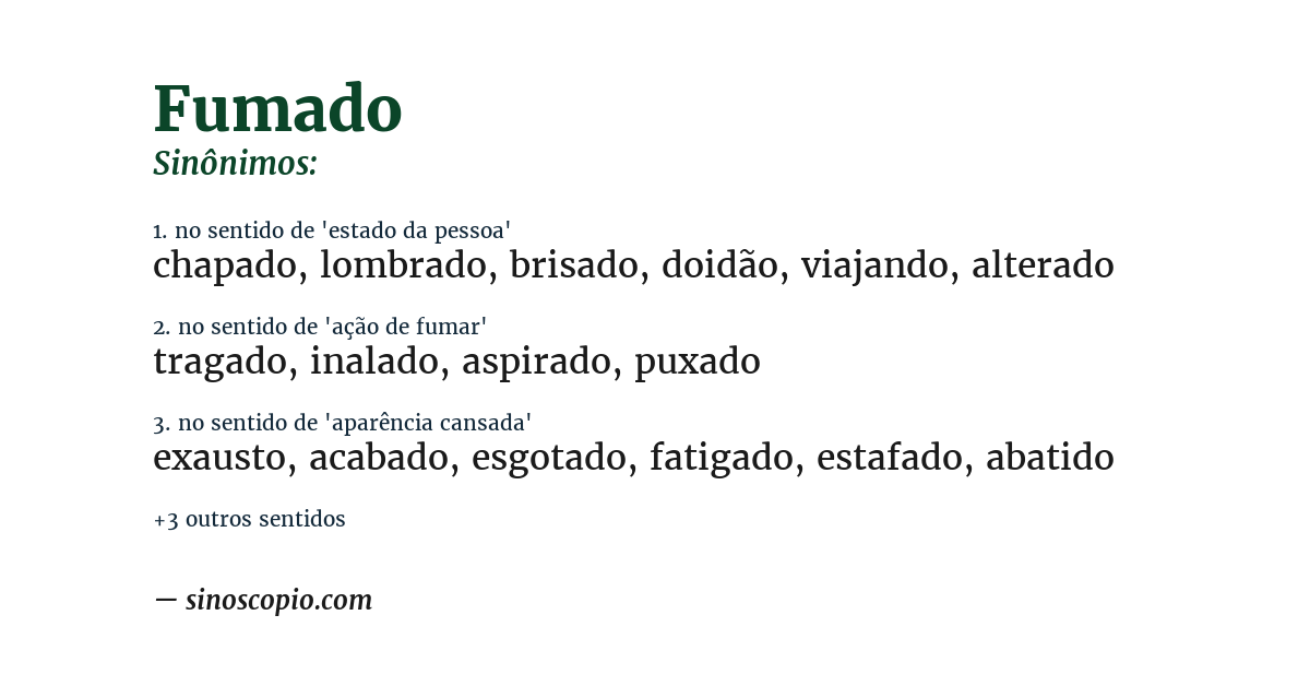 Sinônimo de fumado