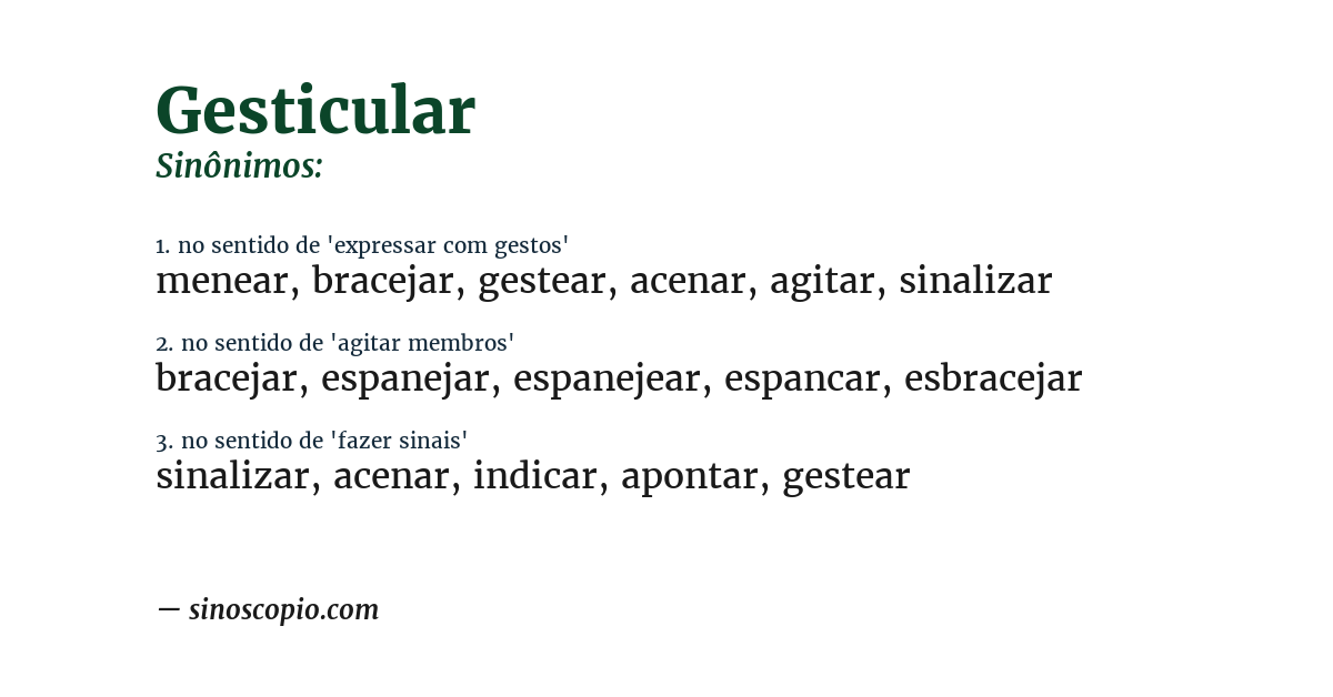Sinônimo de gesticular