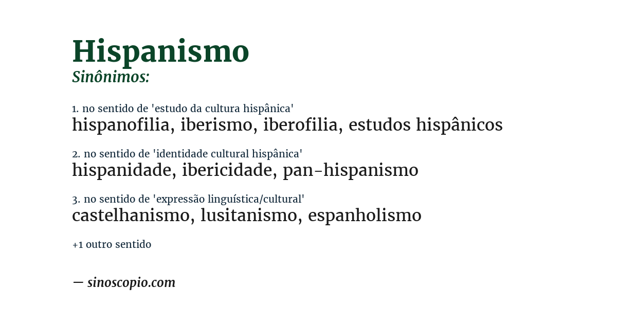 Sinônimo de hispanismo