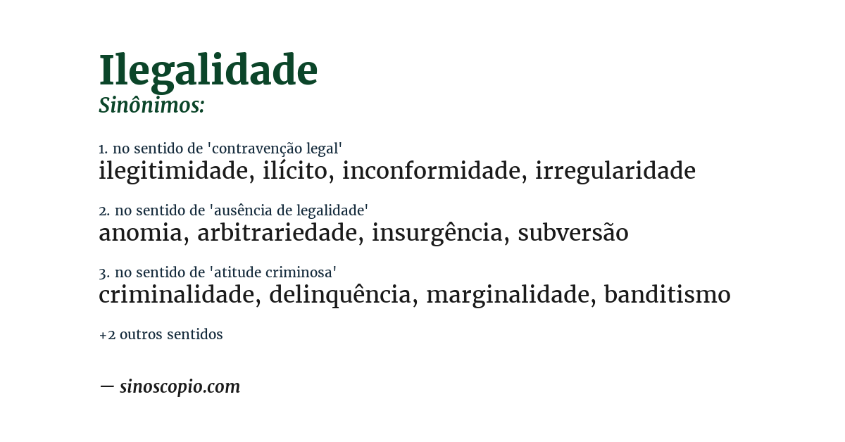 Sinônimo de ilegalidade