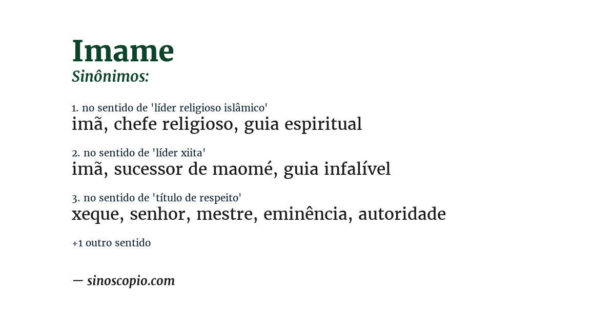 Sinônimo de imame