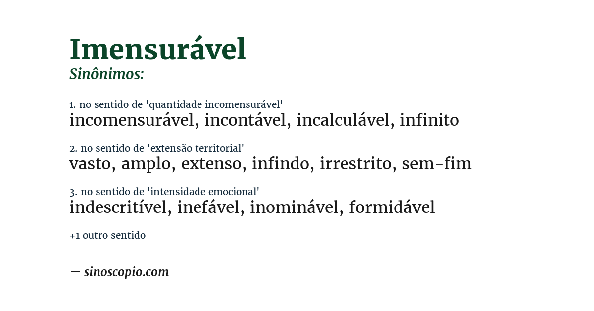 Sinônimo de imensurável