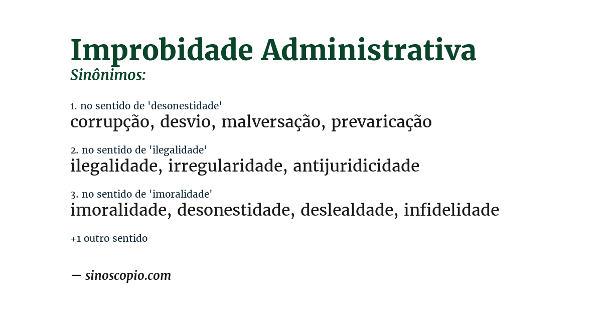 Sinônimo de improbidade administrativa