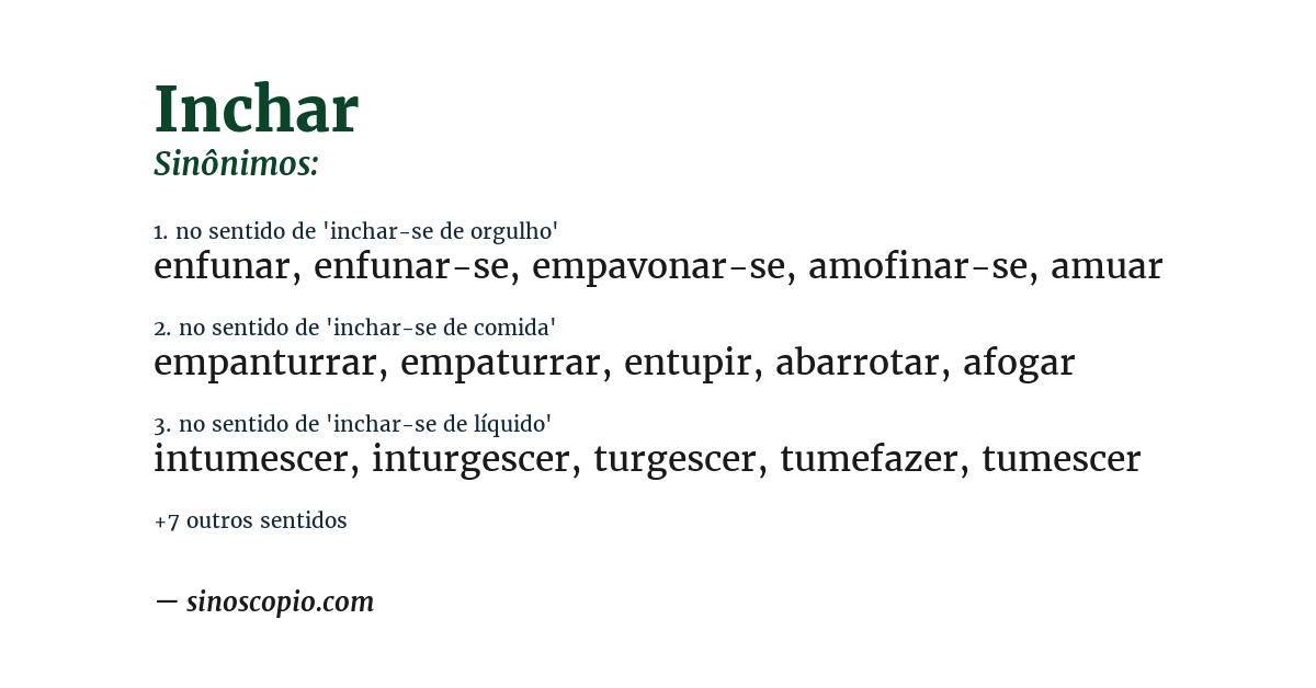 Sinônimo de inchar