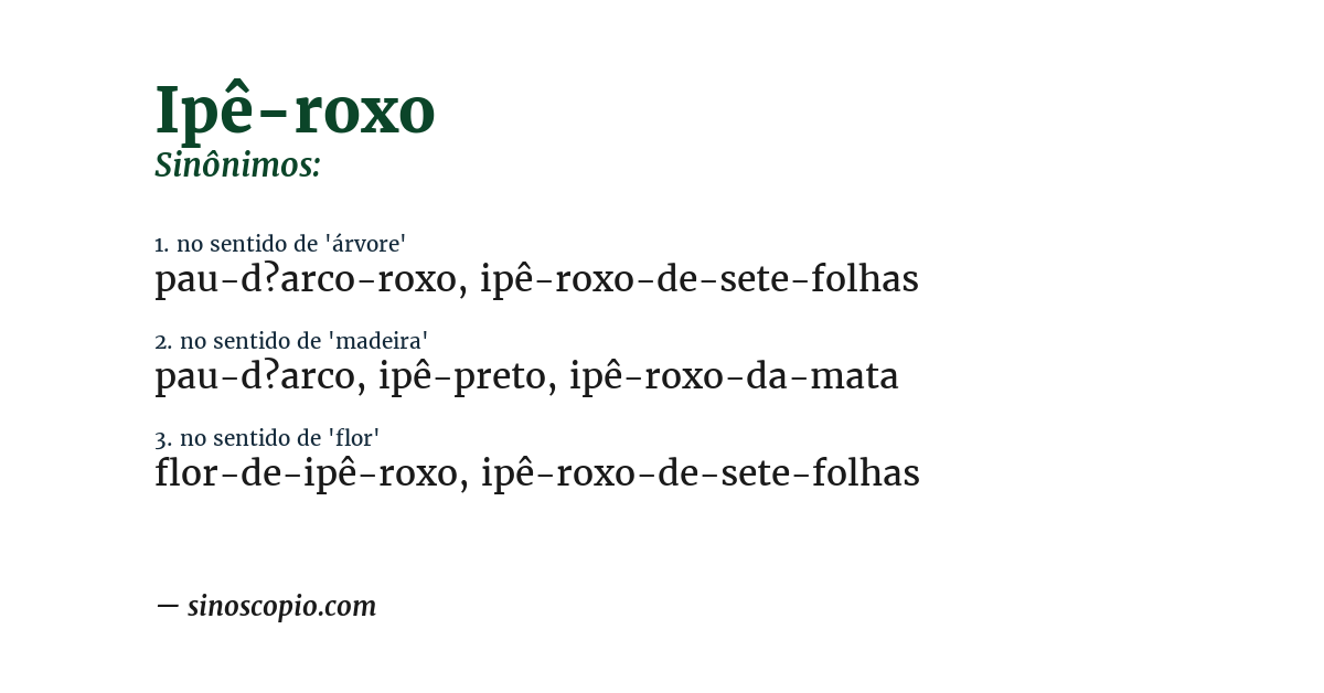Sinônimo de ipê-roxo